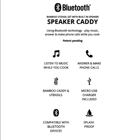 Thyme&Table Bamboo Utensil Set w/Bluetooth Speaker - Picture 5 of 7